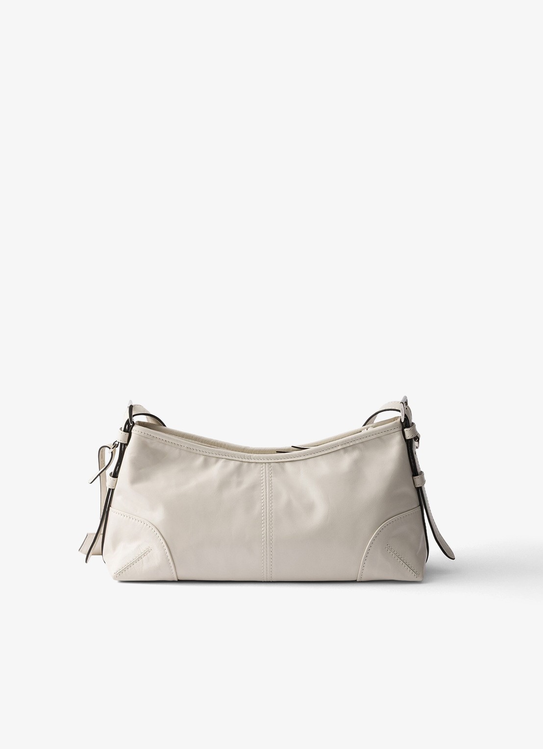 Prada Aimèe Medium schoudertas van leer - achterkant wit