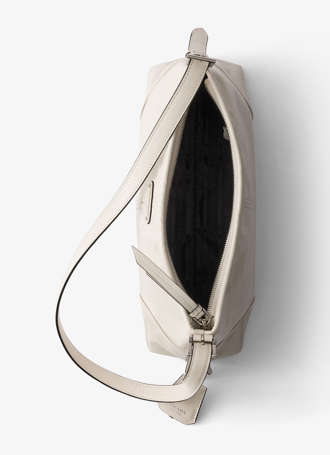 Prada Aimèe Medium schoudertas van leer - detail 2 wit