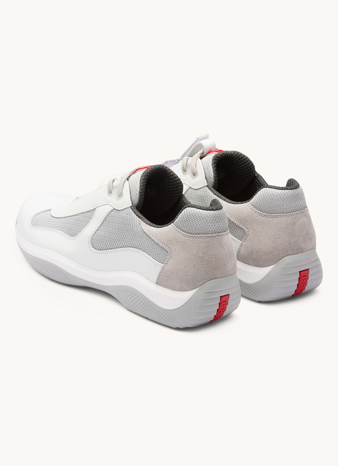 Prada America's Cup Original sneaker met leren details - detail 4 wit