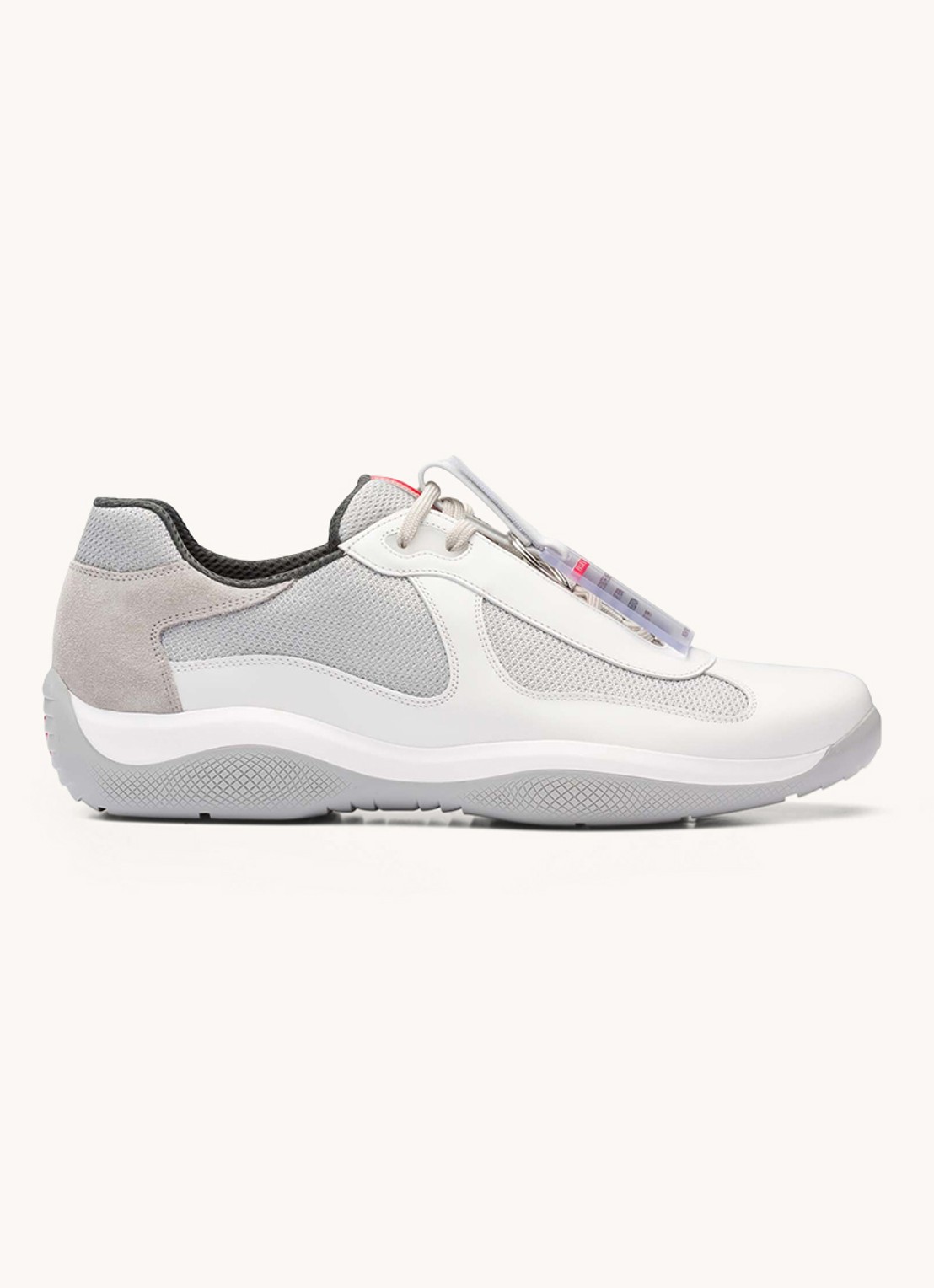 Prada America's Cup Original sneaker met leren details - voorkant 2 wit