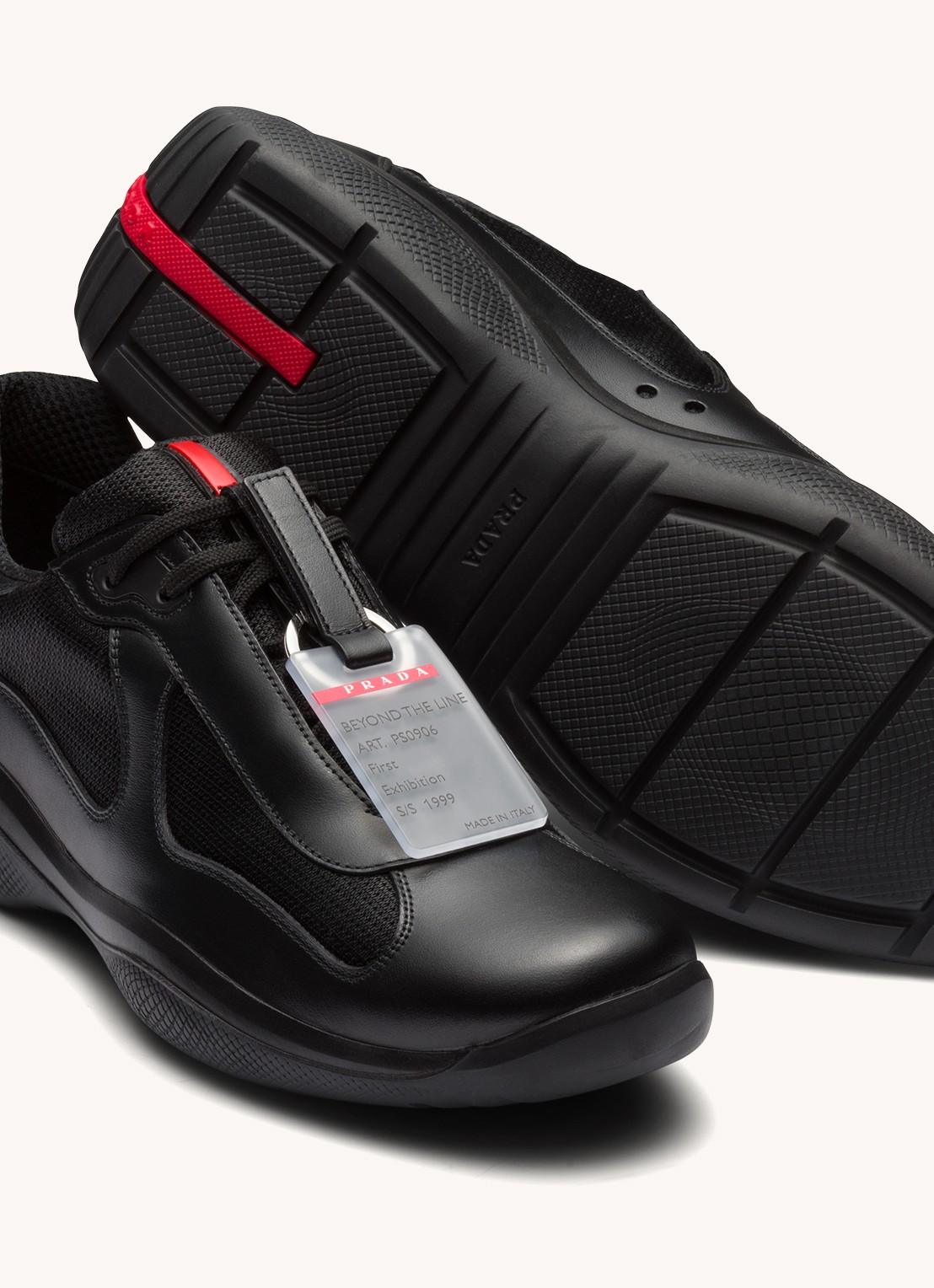 Prada America's Cup Original sneaker met leren details - detail 7 zwart