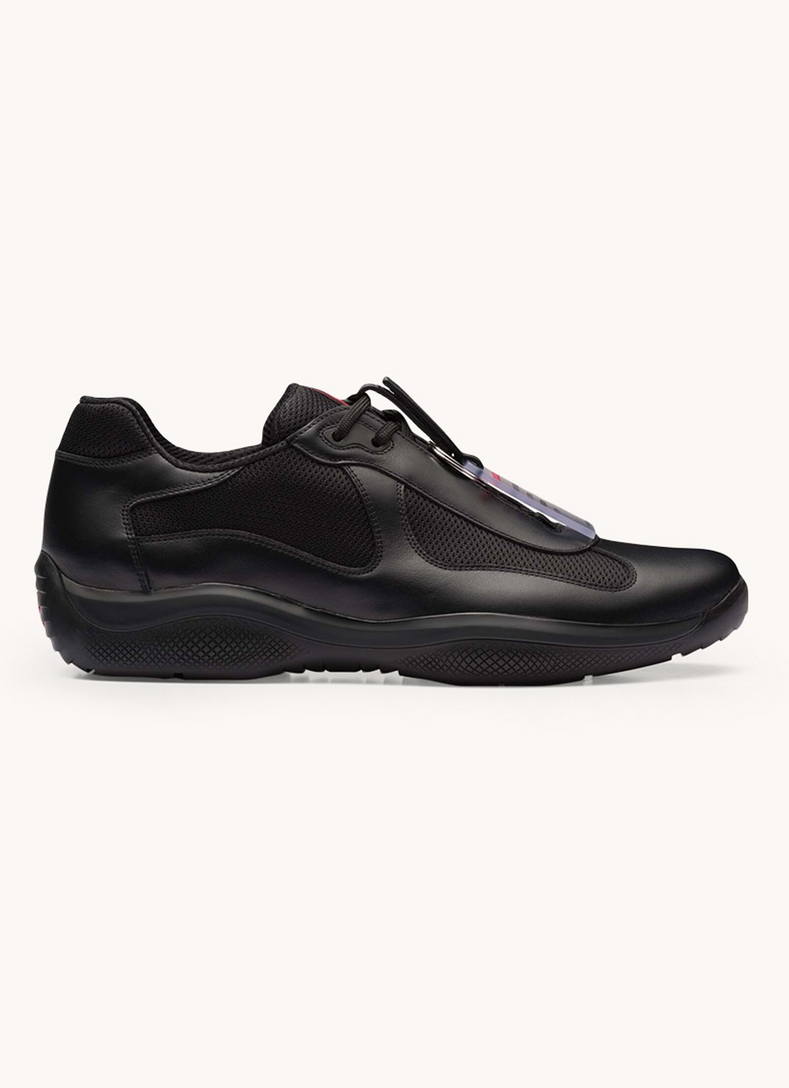 Prada America's Cup Original sneaker met leren details - voorkant 3 zwart