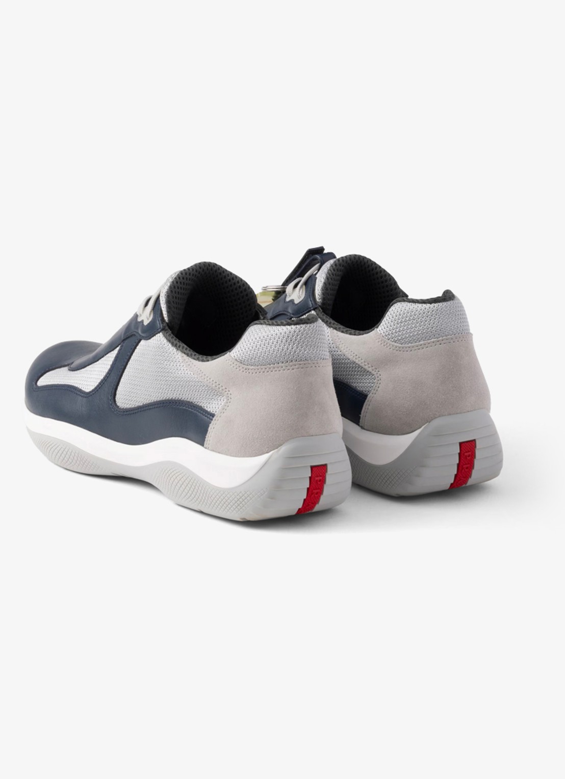 Prada America's Cup Original sneaker met leren details - achterkant 7 donkerblauw