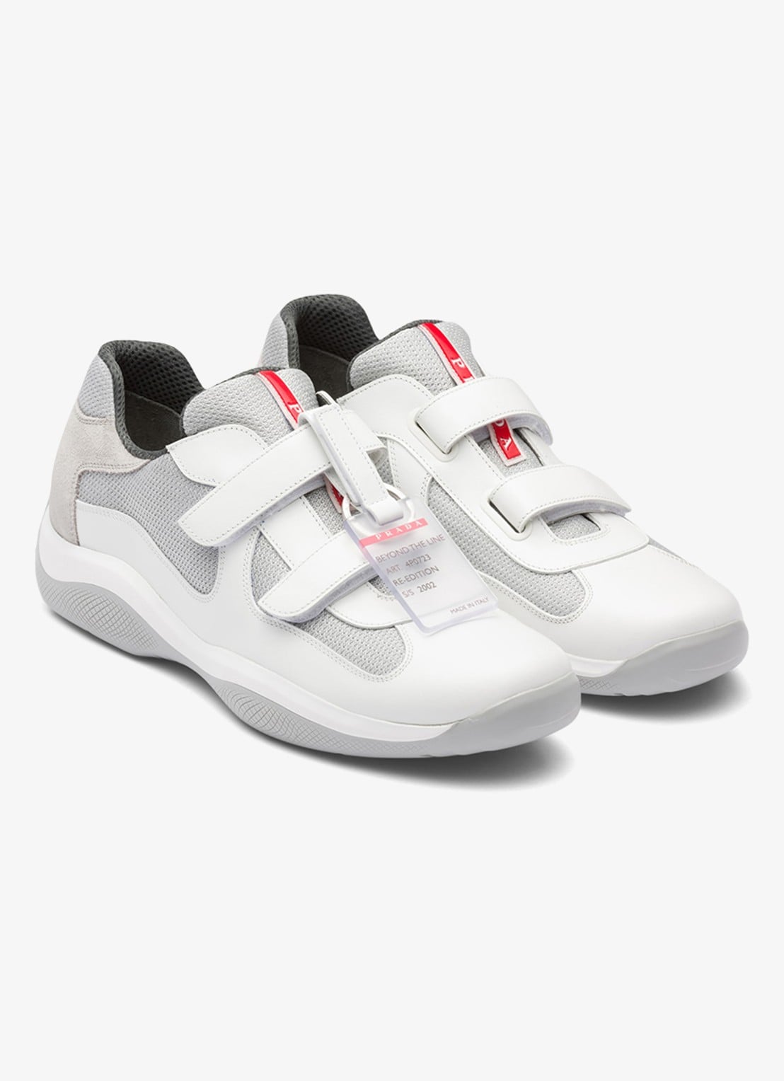 Prada America's Cup Original sneaker met leren details - detail 4 wit