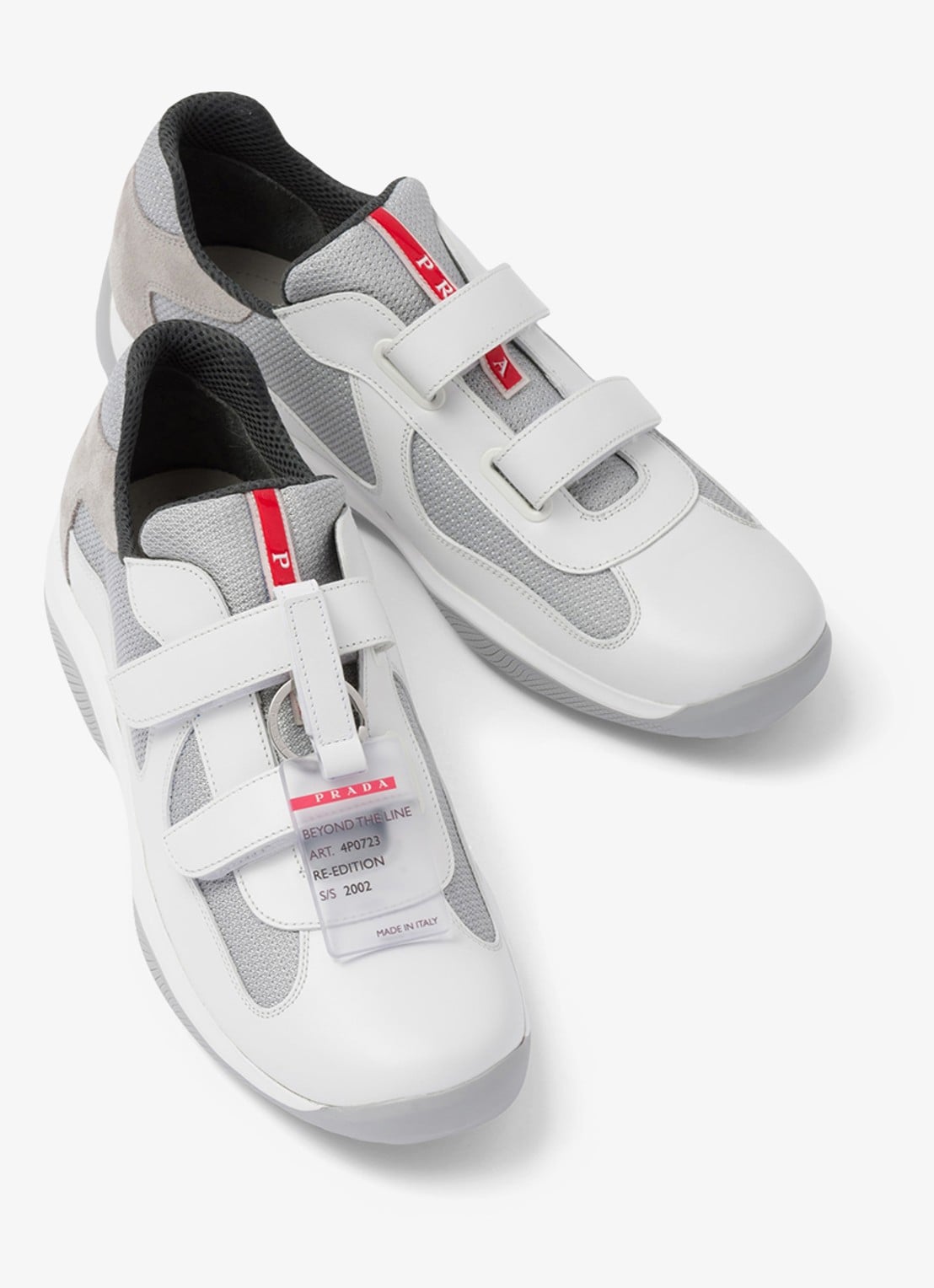 Prada America's Cup Original sneaker met leren details - detail 5 wit