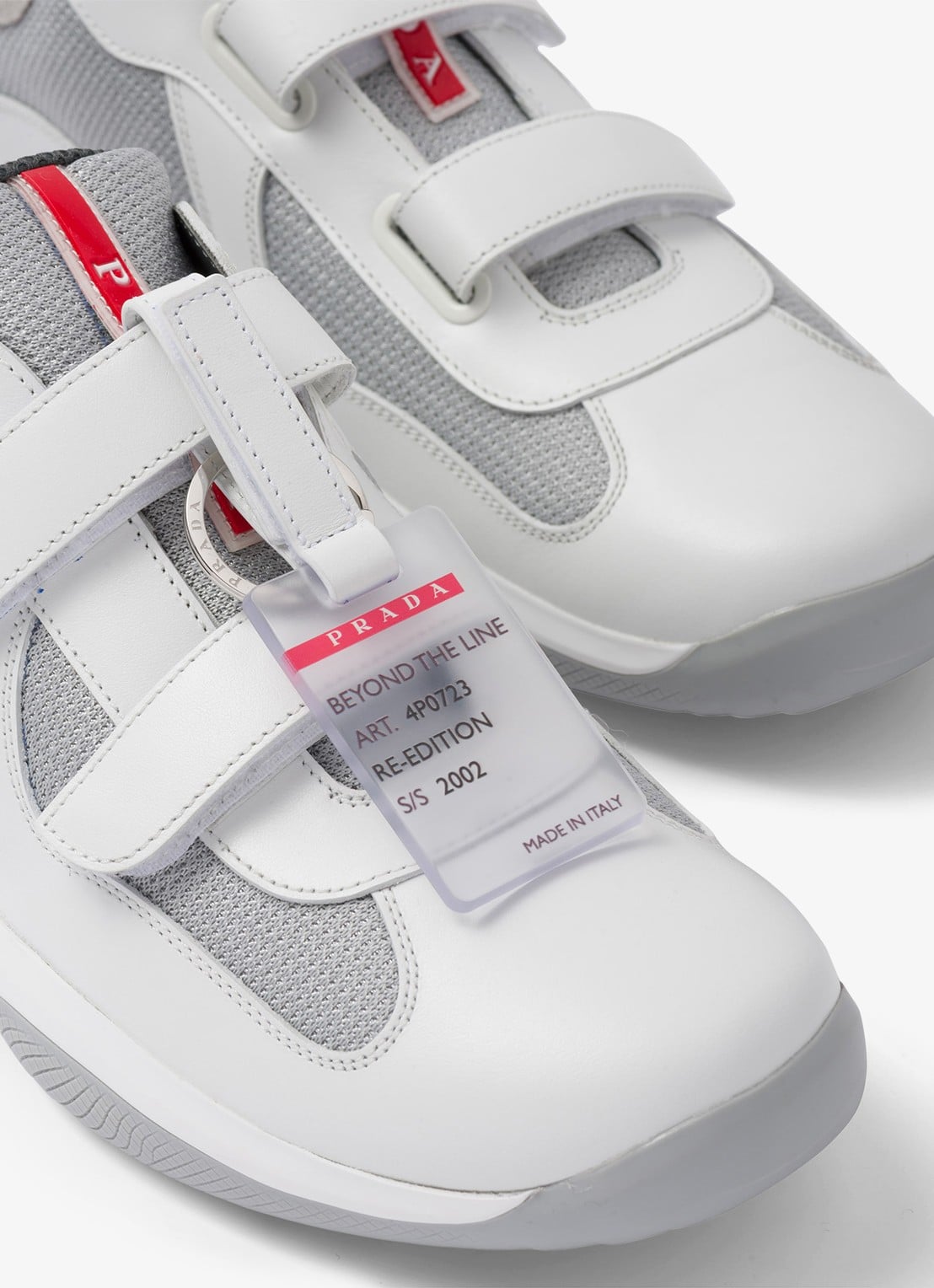 Prada America's Cup Original sneaker met leren details - detail 6 wit