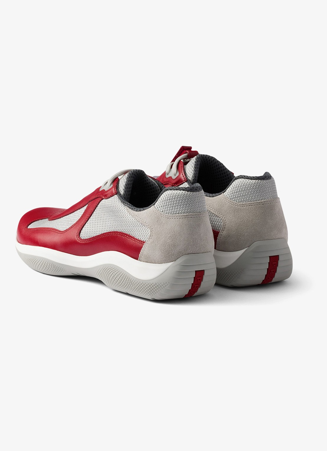 Prada America's Cup Original sneaker met leren details - achterkant 3 rood