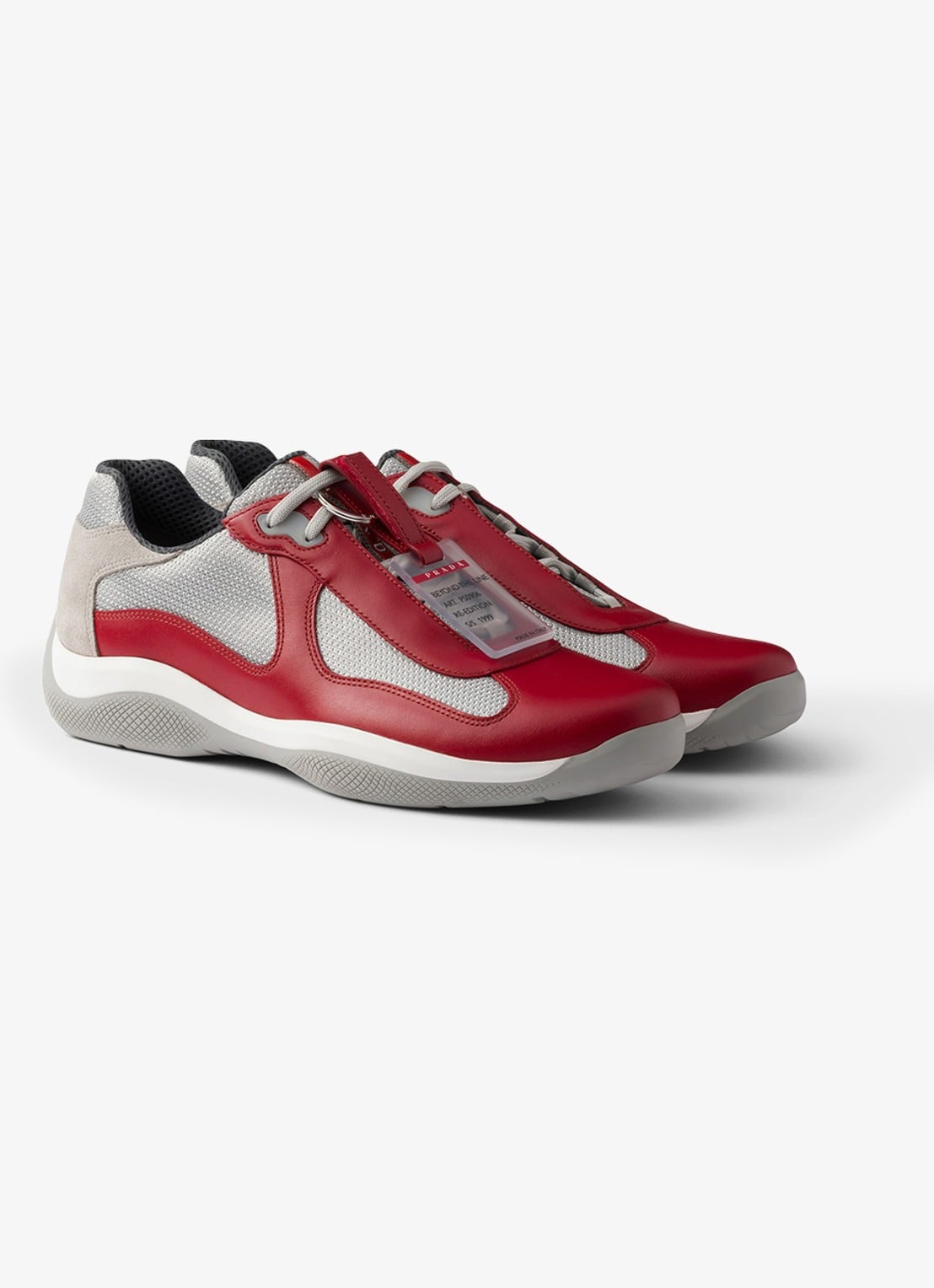 Prada America's Cup Original sneaker met leren details - voorkant 5 rood