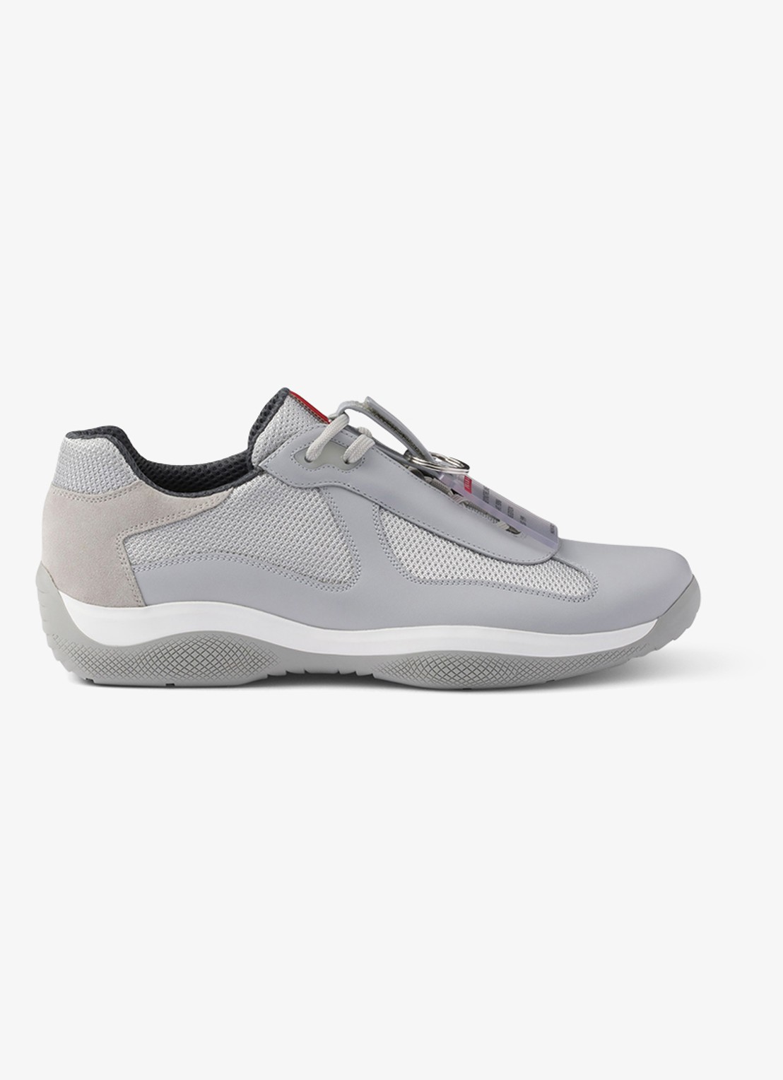 Prada America's Cup Original sneaker met leren details - voorkant 2 lichtgrijs