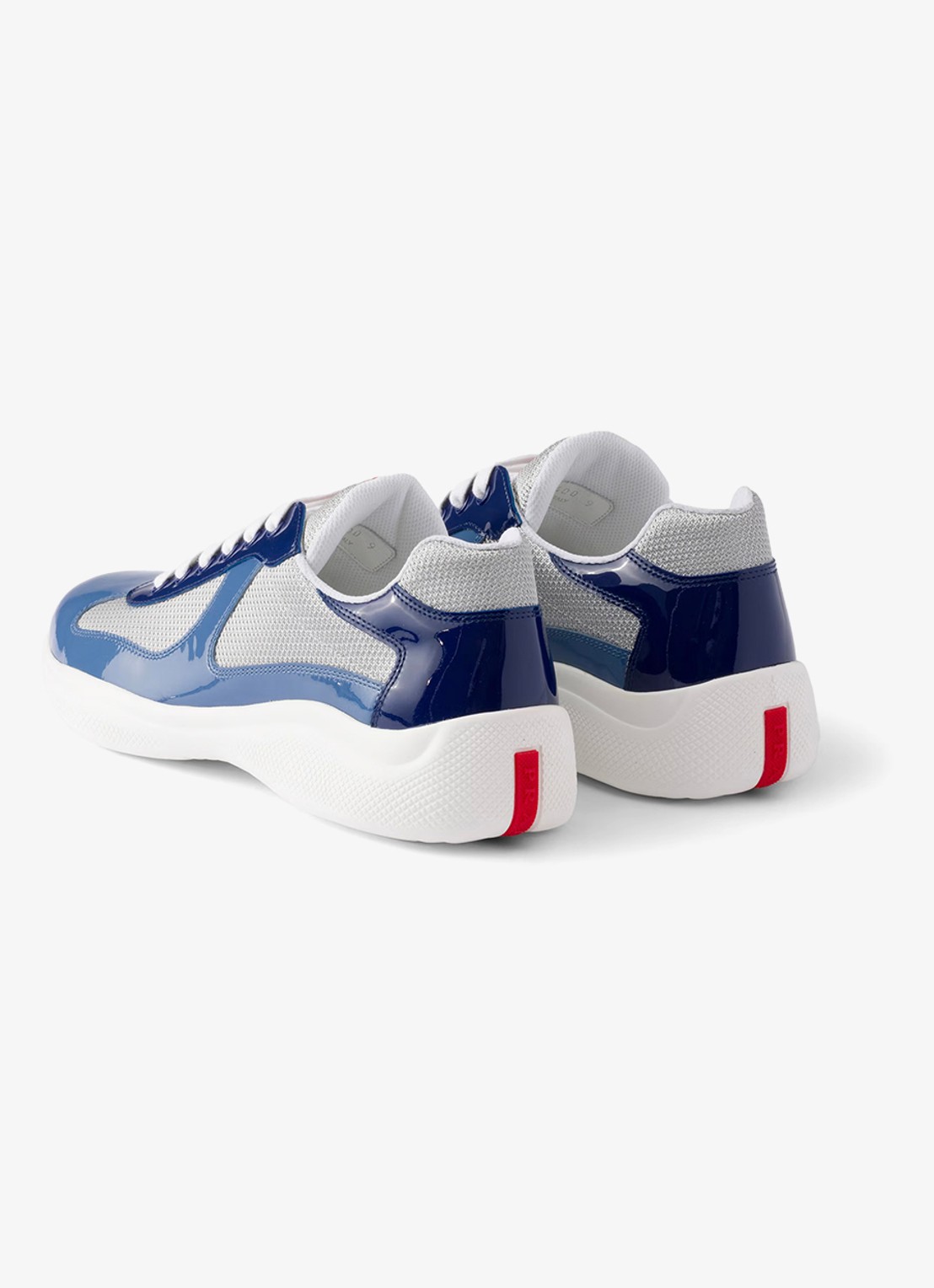 Prada America's Cup sneaker met lakleren details - achterkant 6 blauw