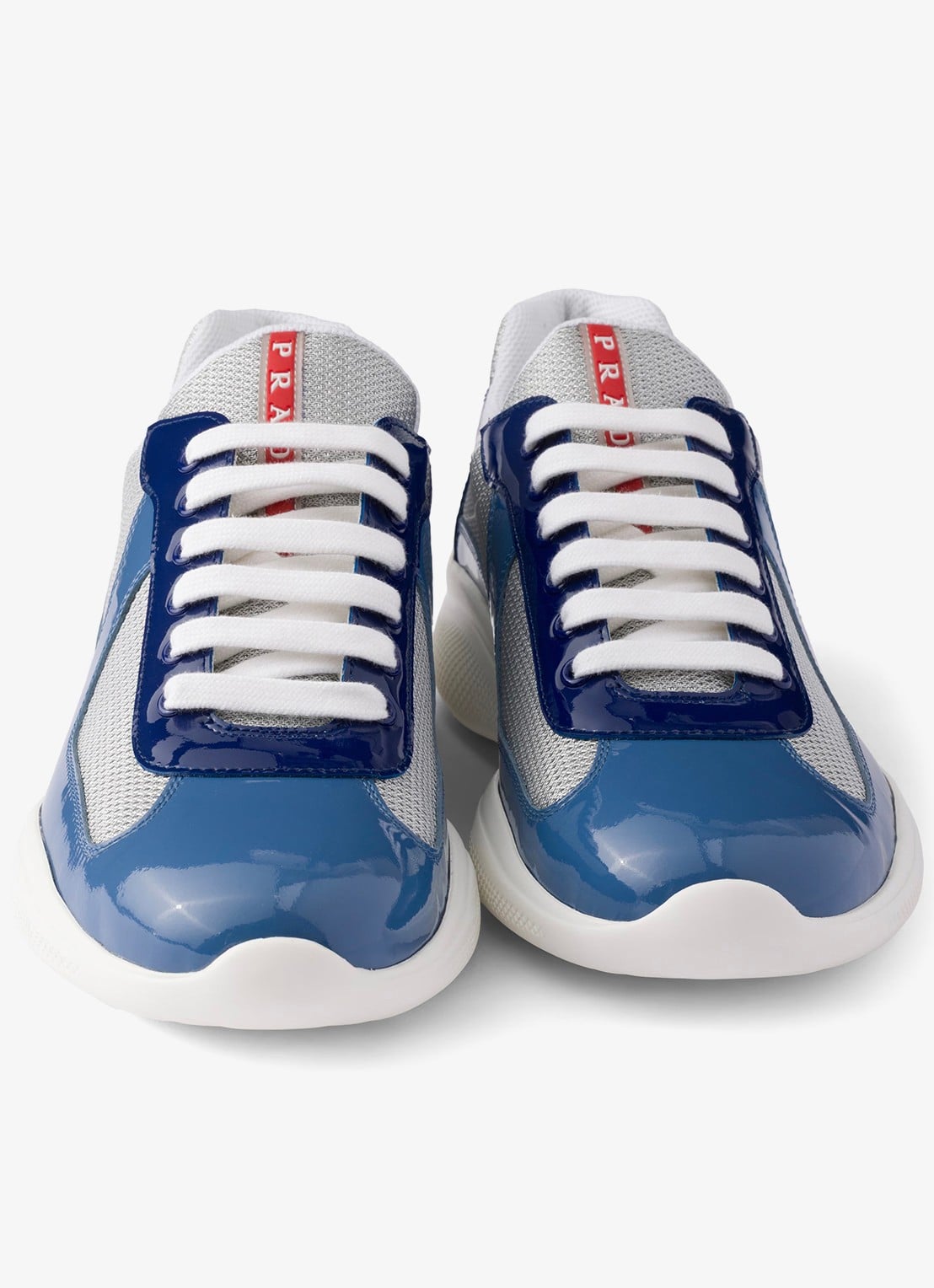 Prada America's Cup sneaker met lakleren details - detail 2 blauw