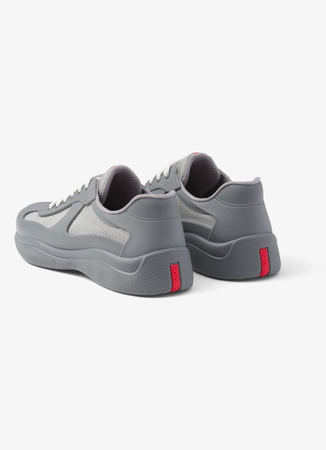 Prada America's Cup sneaker met mesh details - achterkant 3 grijs