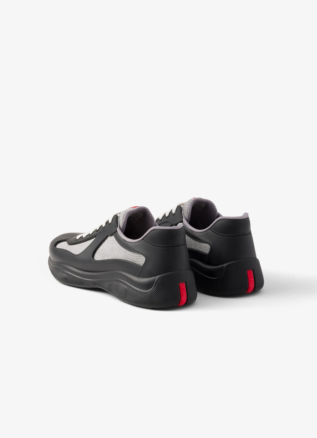 Prada America's Cup sneaker met mesh details - achterkant 3 zwart