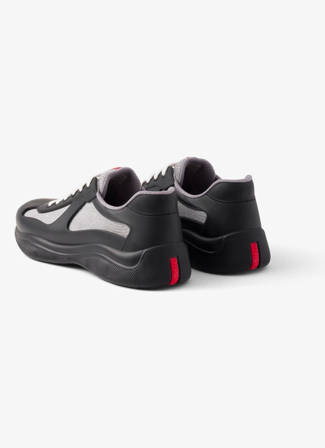 Prada America's Cup sneaker met mesh details - achterkant 7 zwart