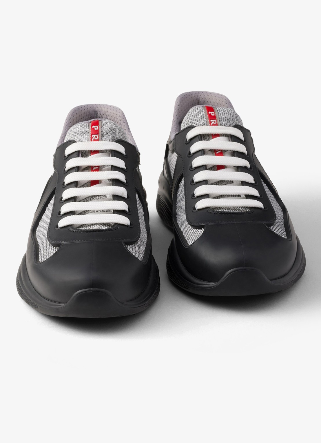 Prada America's Cup sneaker met mesh details - detail 6 zwart