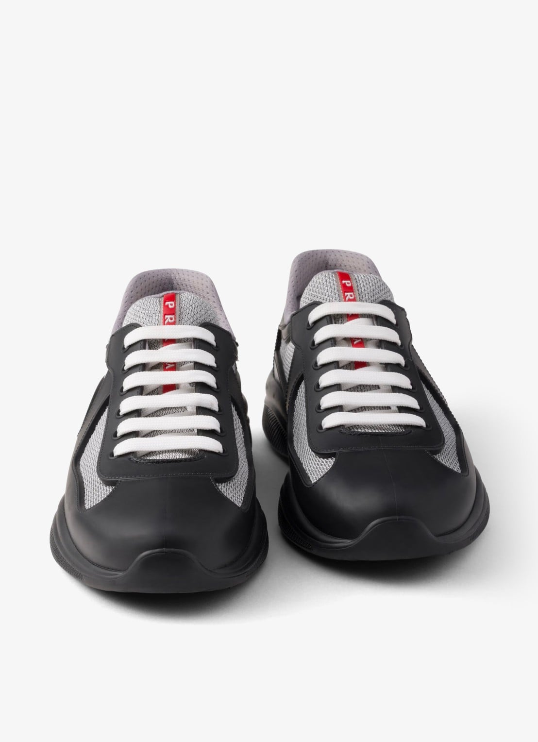 Prada America's Cup sneaker met mesh details - detail 5 zwart