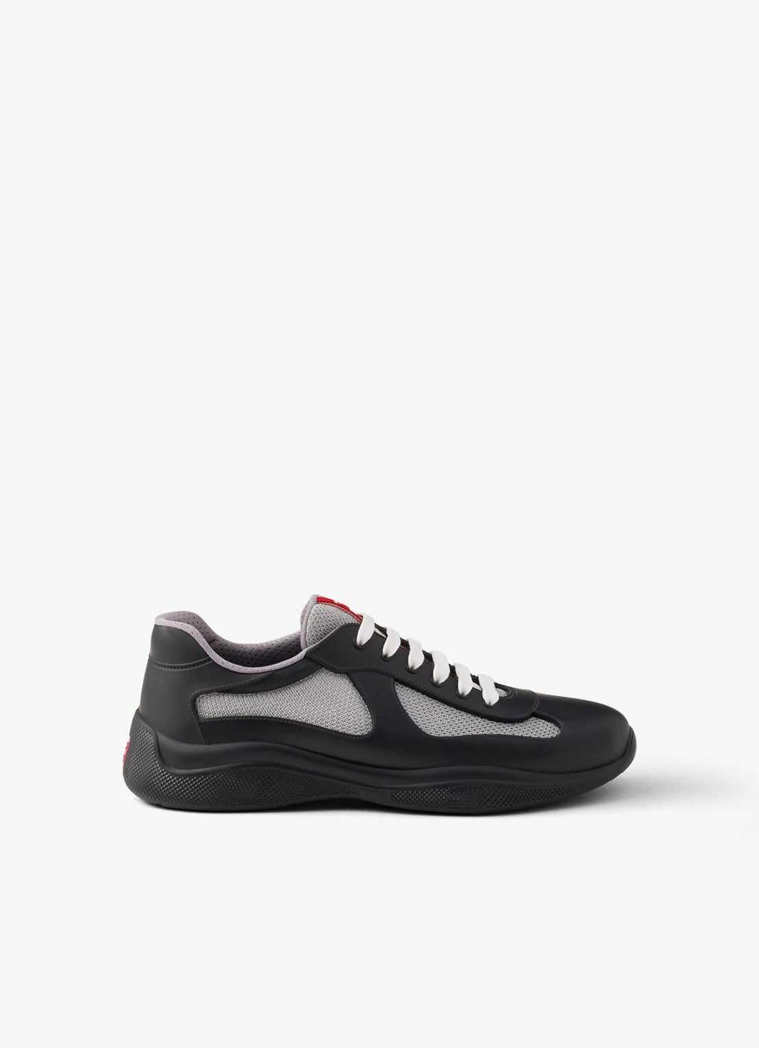 Prada America's Cup sneaker met mesh details - voorkant 2 zwart