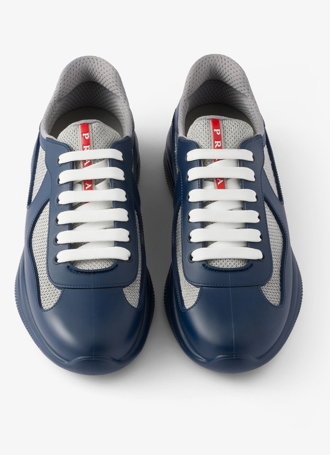 Prada America's Cup sneaker met mesh details - detail 3 donkerblauw
