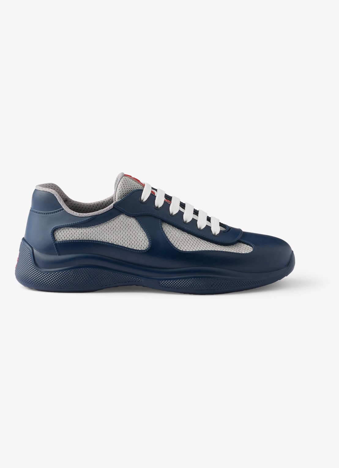 Prada America's Cup sneaker met mesh details - voorkant 2 donkerblauw