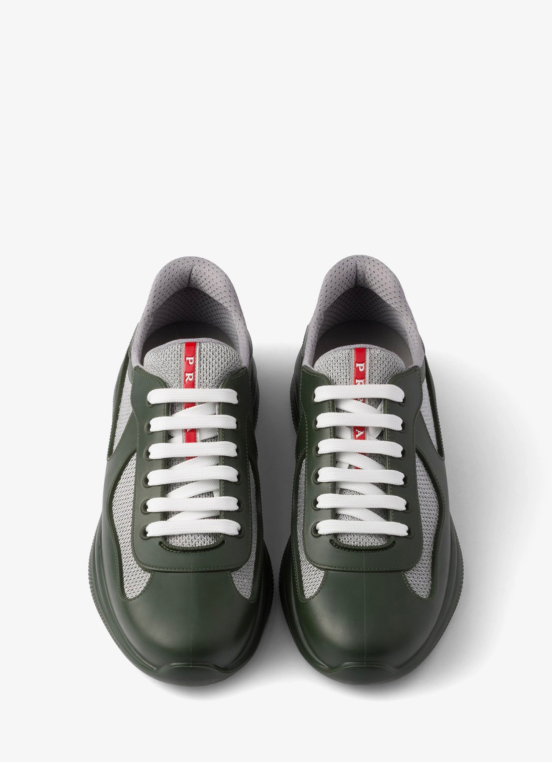 Prada America's Cup sneaker met mesh details - detail 4 donkergroen