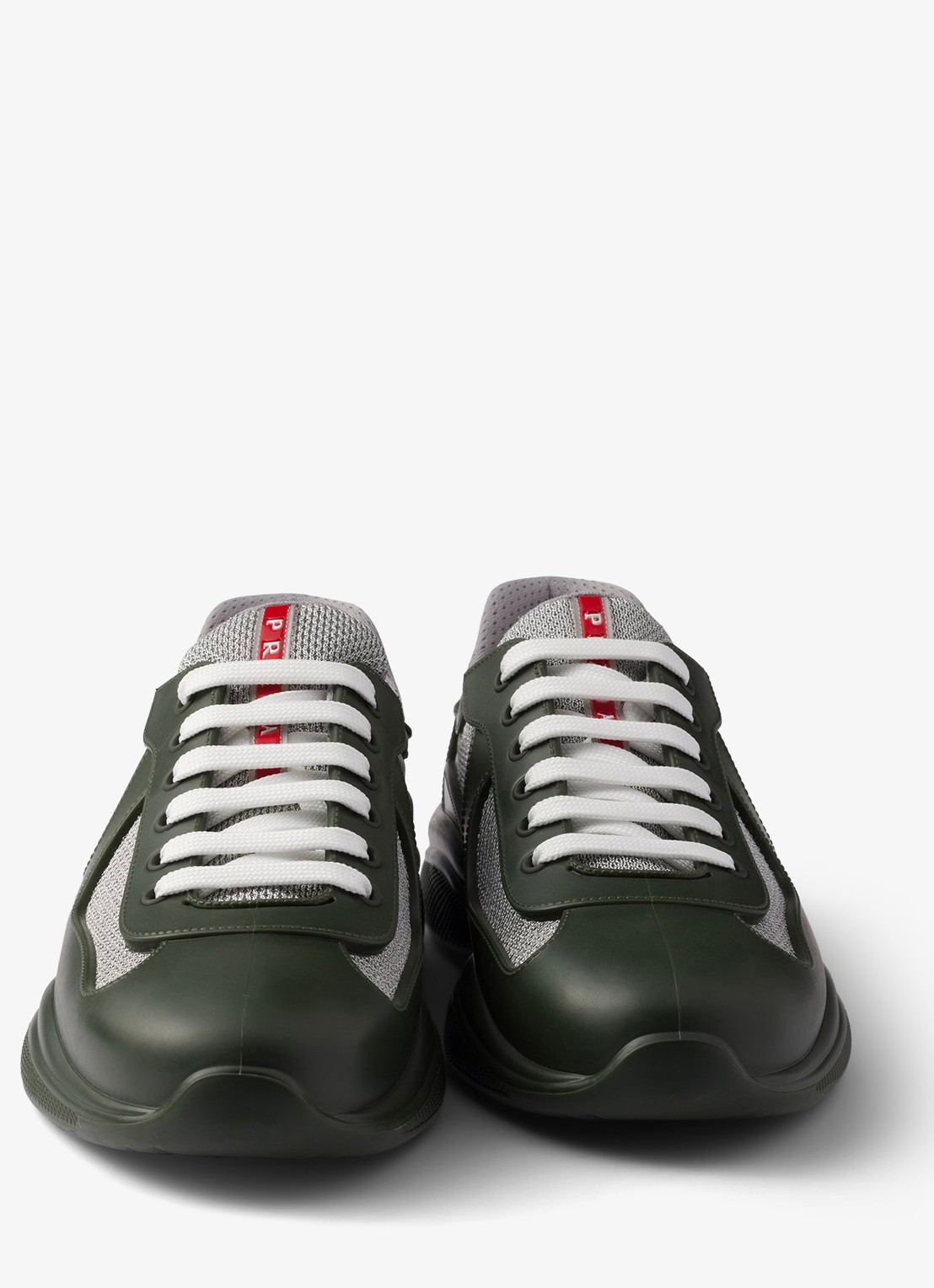 Prada America's Cup sneaker met mesh details - detail 5 donkergroen