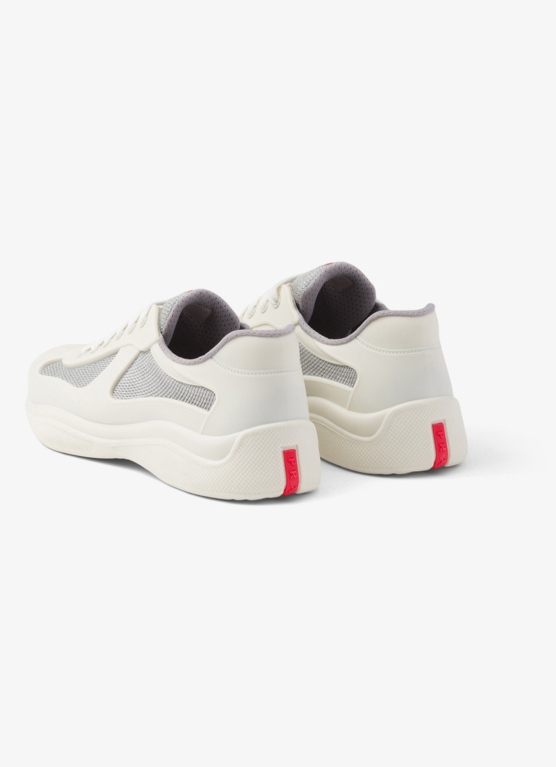 Prada America's Cup sneaker met mesh details - achterkant 5 wit