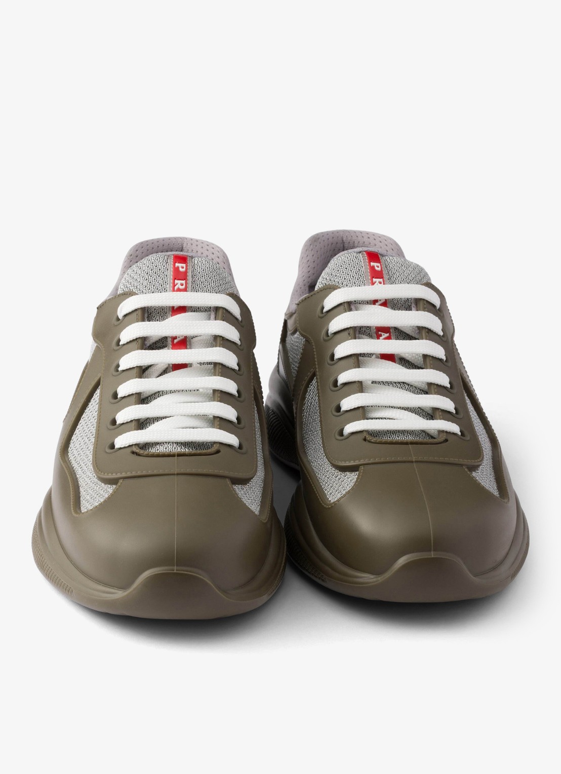Prada America's Cup sneaker met mesh details - detail 4 legergroen