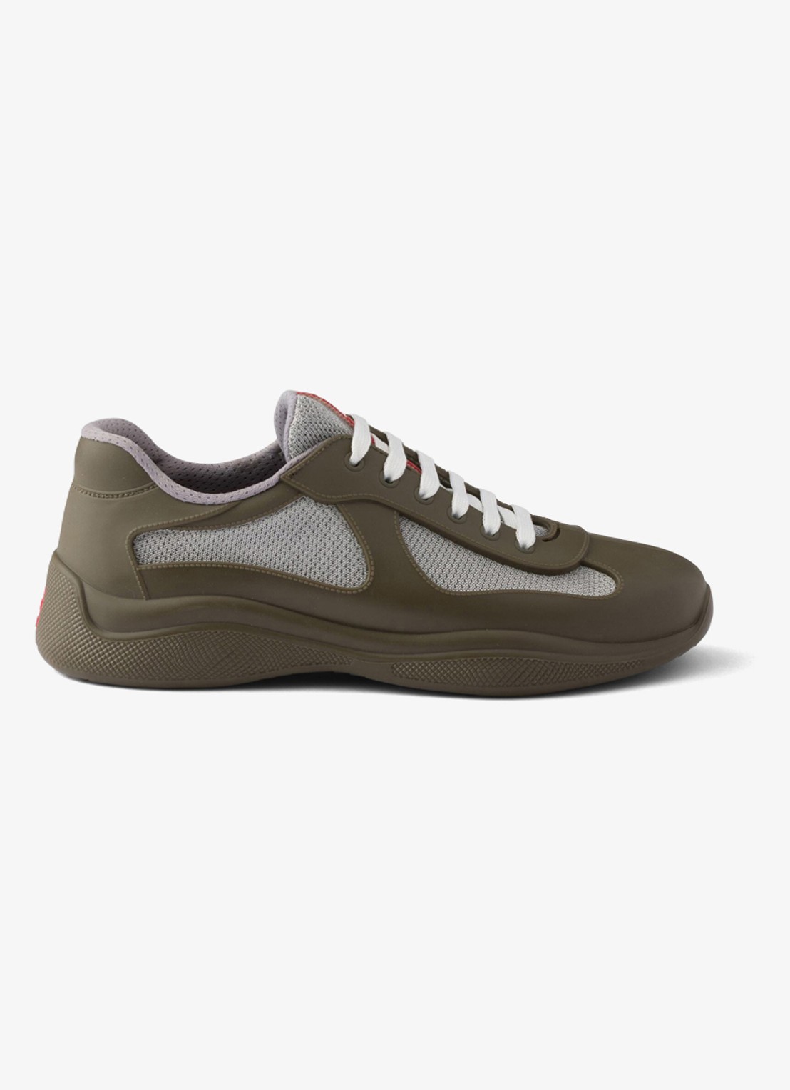 Prada America's Cup sneaker met mesh details - voorkant 2 legergroen