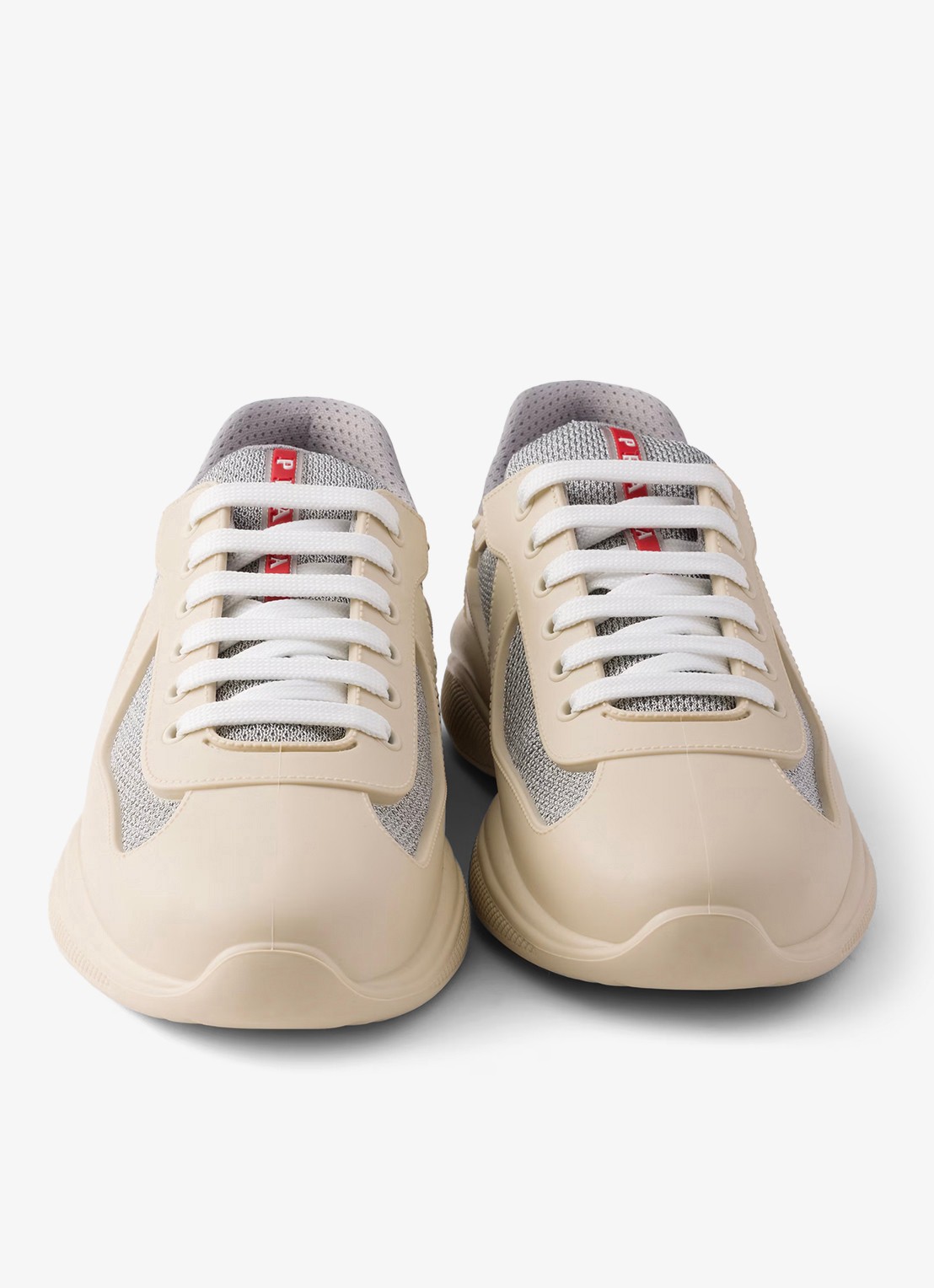 Prada America's Cup sneaker met mesh details - detail 2 creme