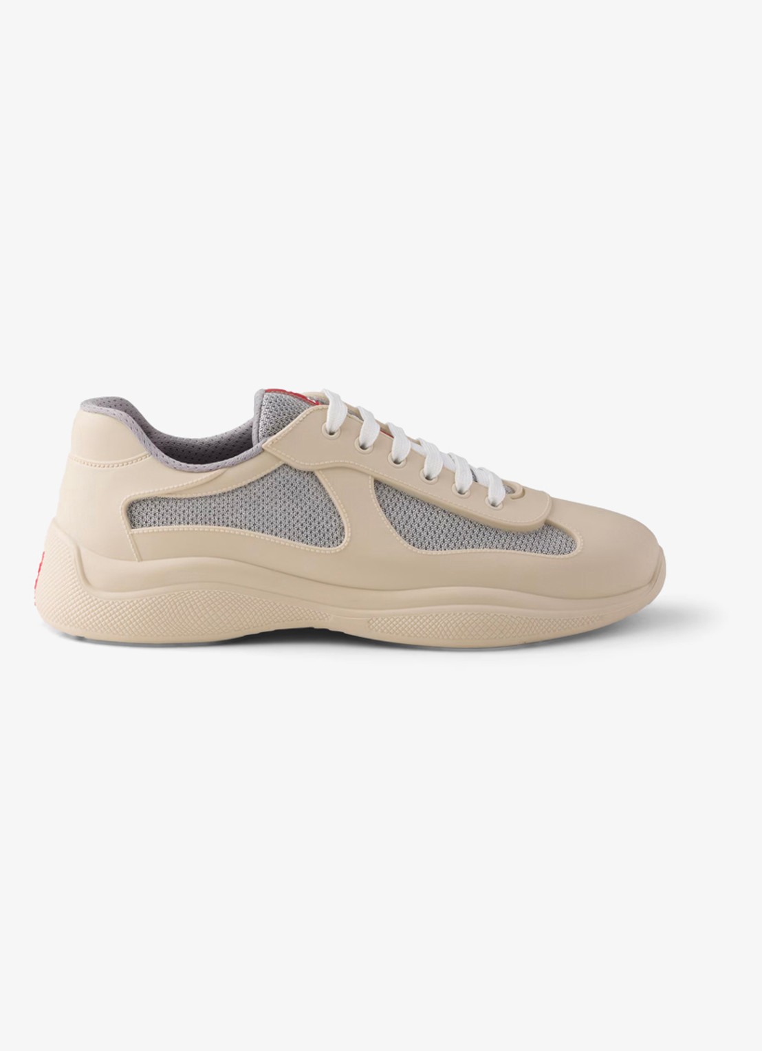 Prada America's Cup sneaker met mesh details - voorkant 5 creme