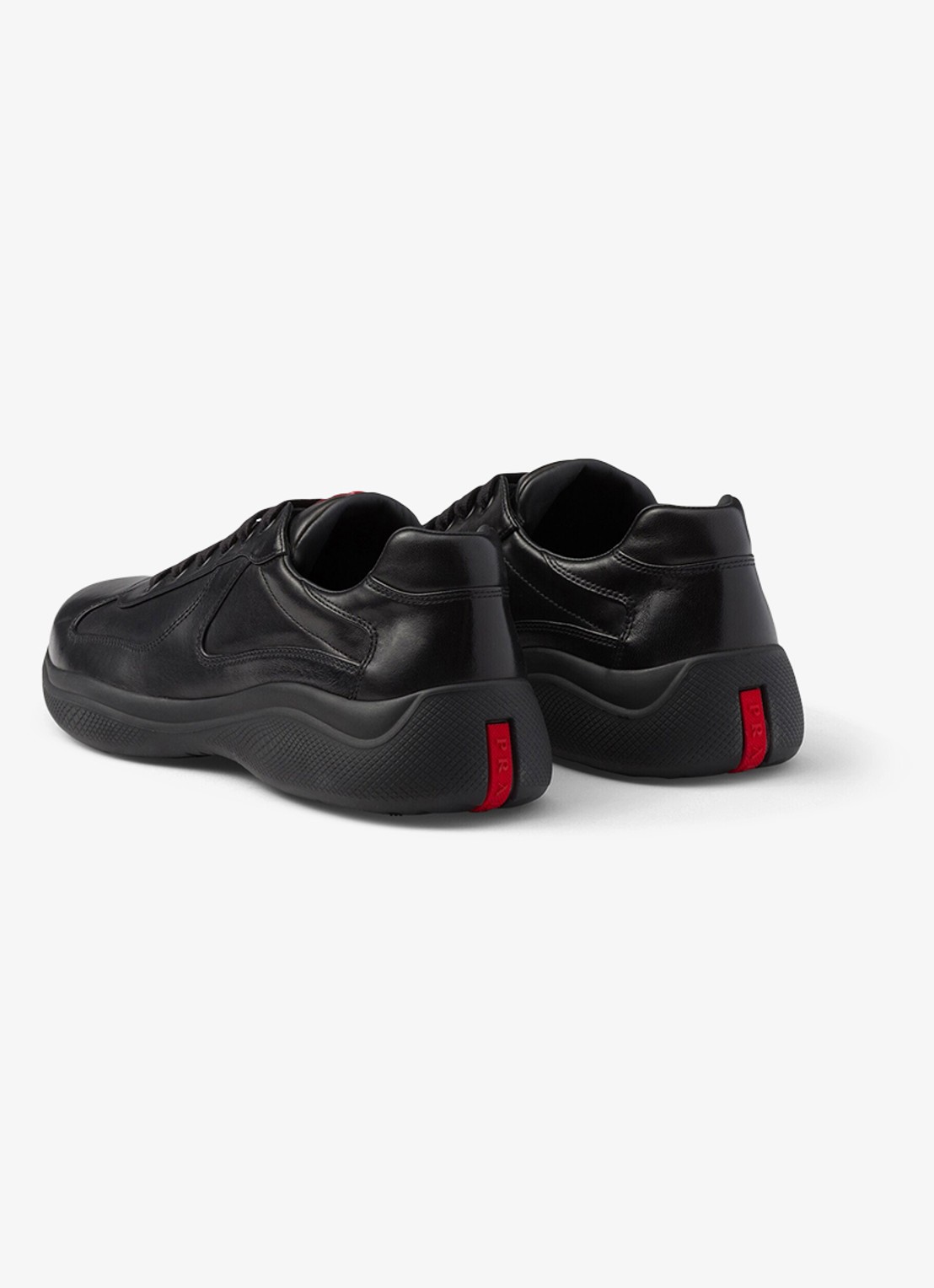 Prada America's Cup sneaker van lamsleer - achterkant 6 zwart