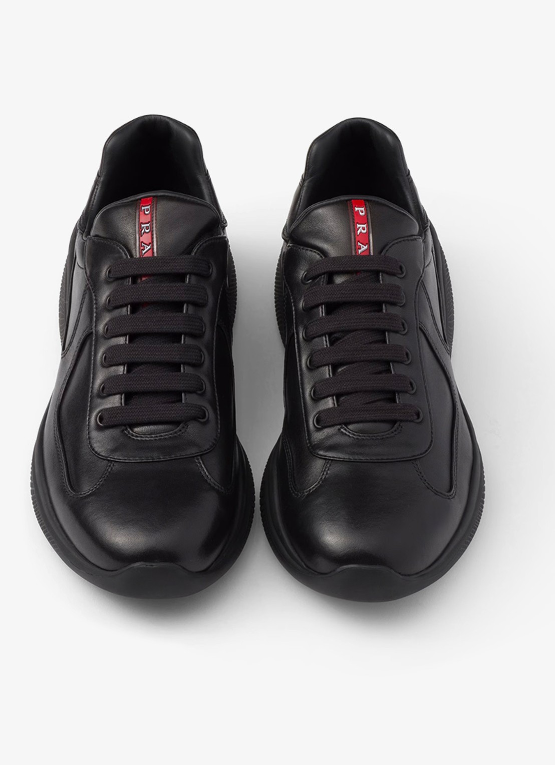 Prada America's Cup sneaker van lamsleer - detail 3 zwart