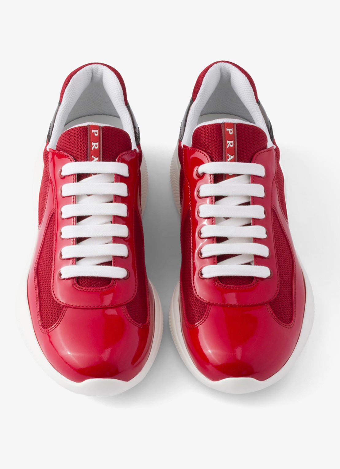 Prada America's Cup sneaker van mesh met details van lakleer - detail 3 rood