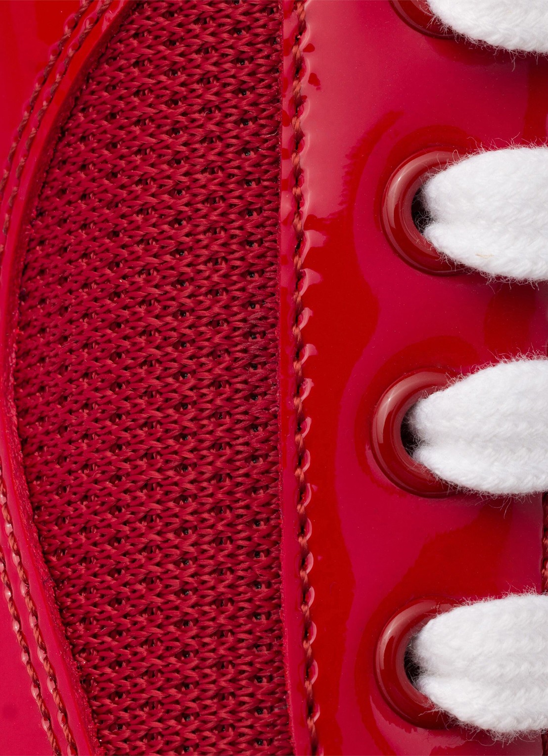 Prada America's Cup sneaker van mesh met details van lakleer - detail 5 rood