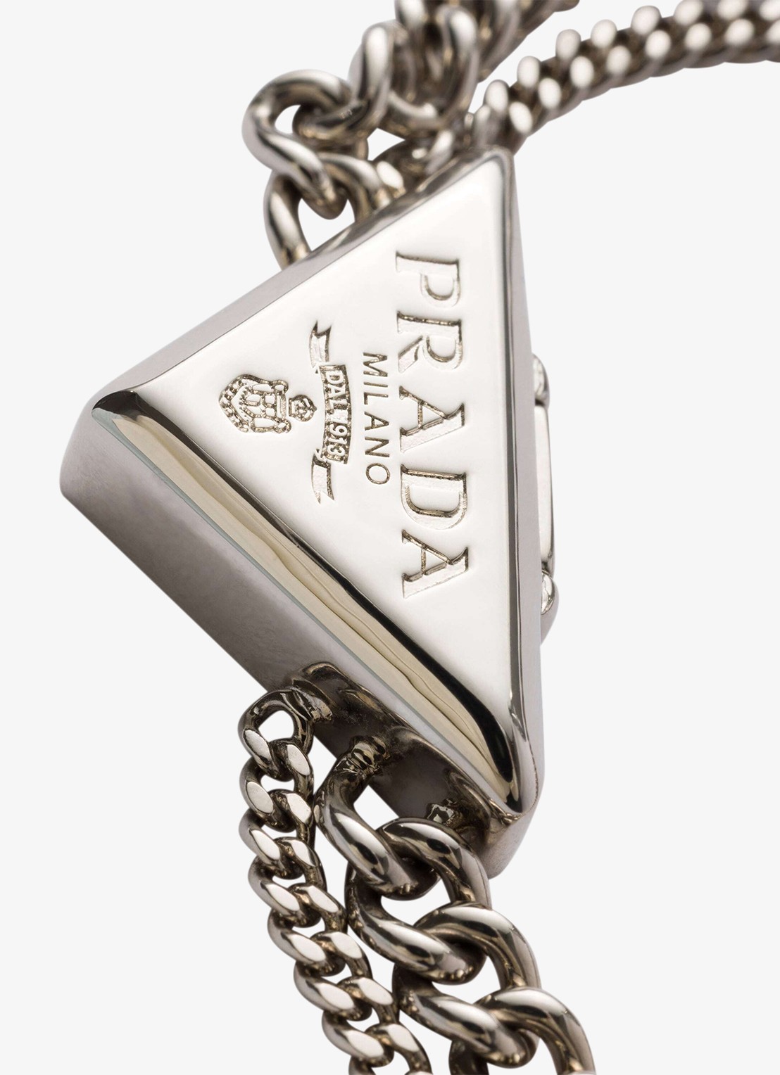 Prada Armband met logo - detail zilver