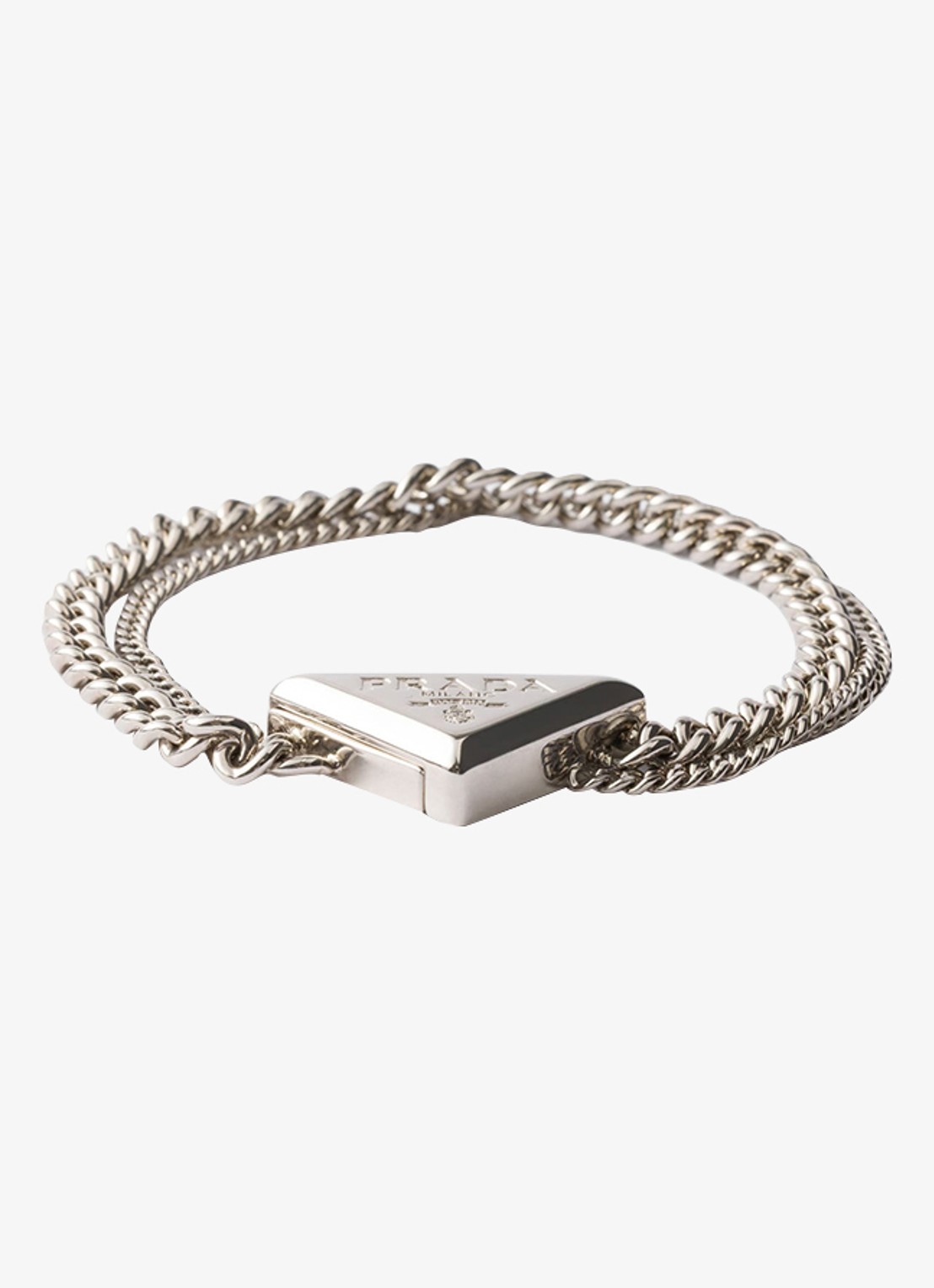Prada Armband met logo - voorkant 2 zilver