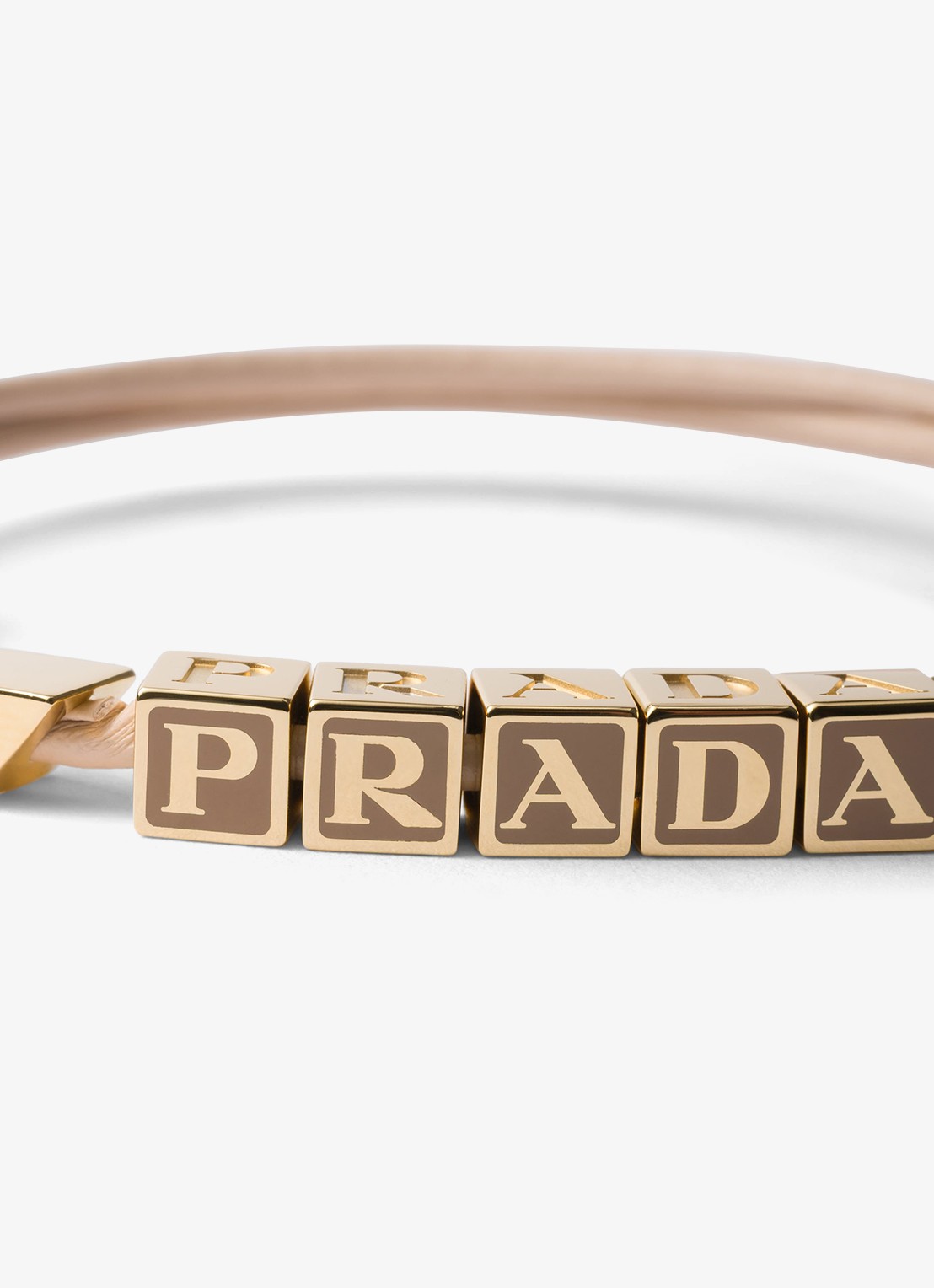 Prada Armband van leer met logo - detail 3 oudroze