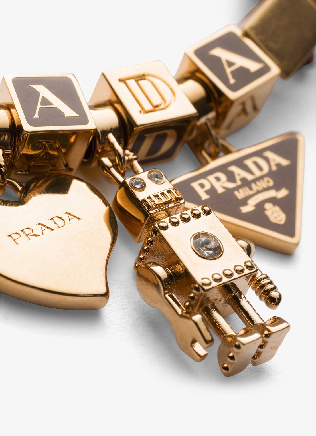 Prada Armband van leer - detail 3 bruin