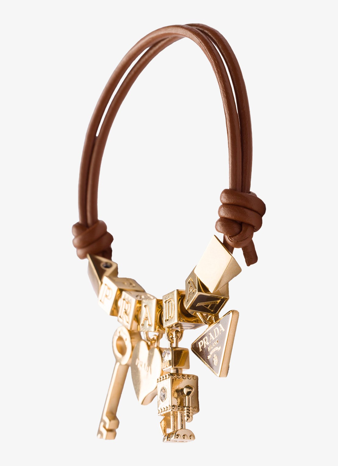 Prada Armband van leer - voorkant 2 bruin
