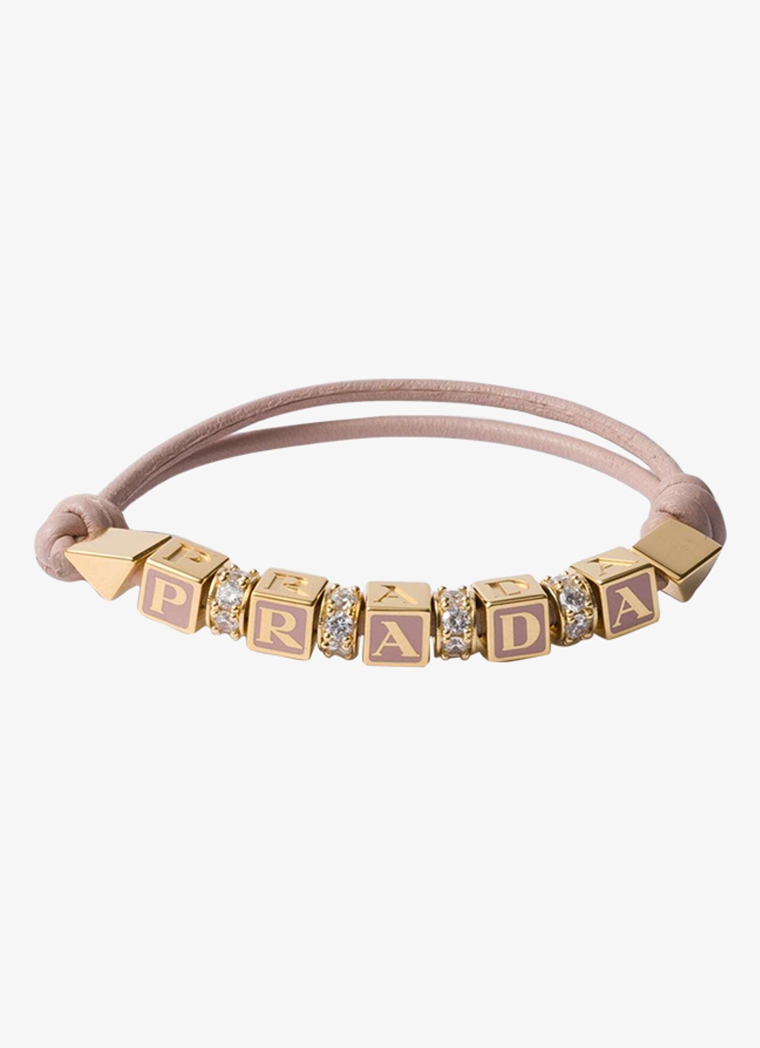 Prada Armband van leer - voorkant oudroze