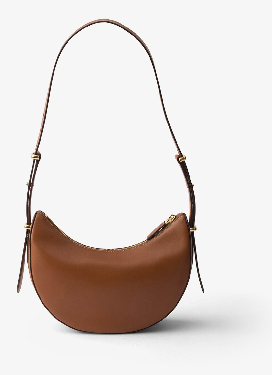 Prada Arqué Small schoudertas van kalfsleer - achterkant bruin