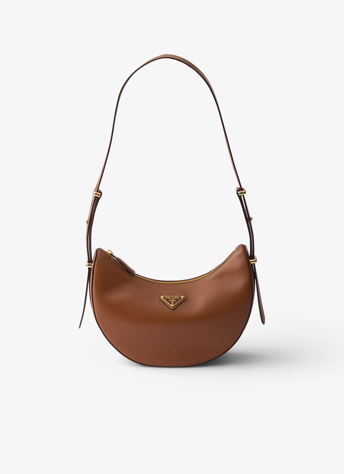 Prada Arqué Small schoudertas van kalfsleer - voorkant 5 bruin