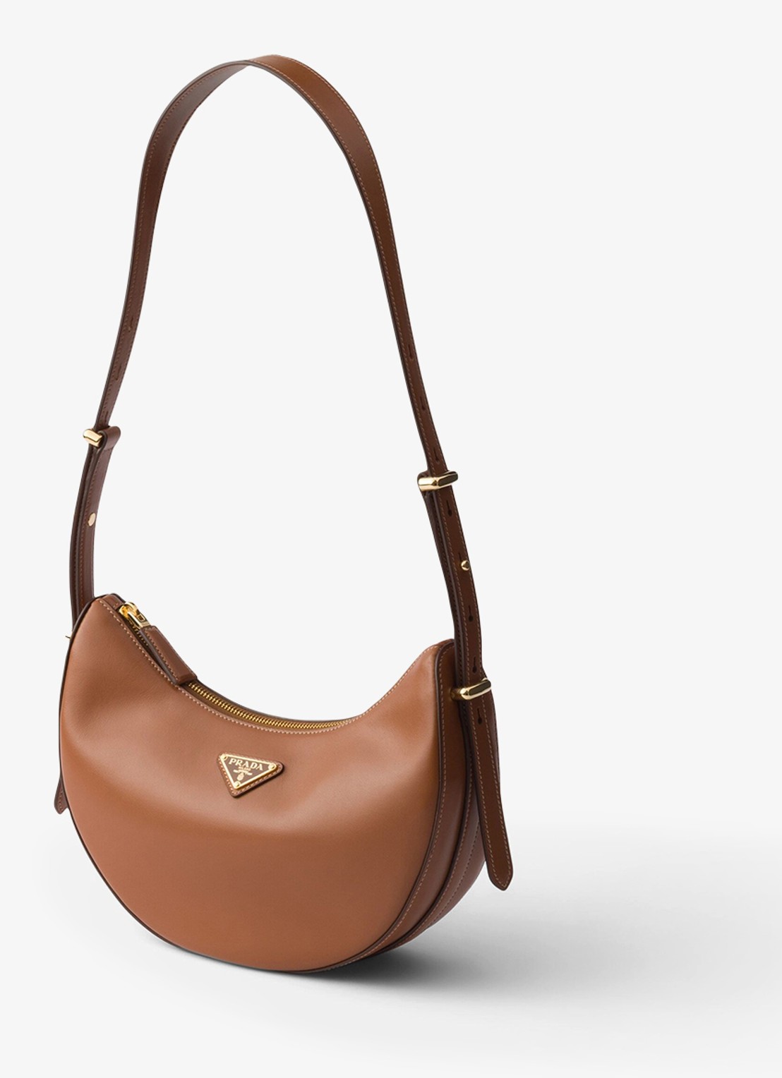 Prada Arqué Small schoudertas van kalfsleer - voorkant 6 bruin