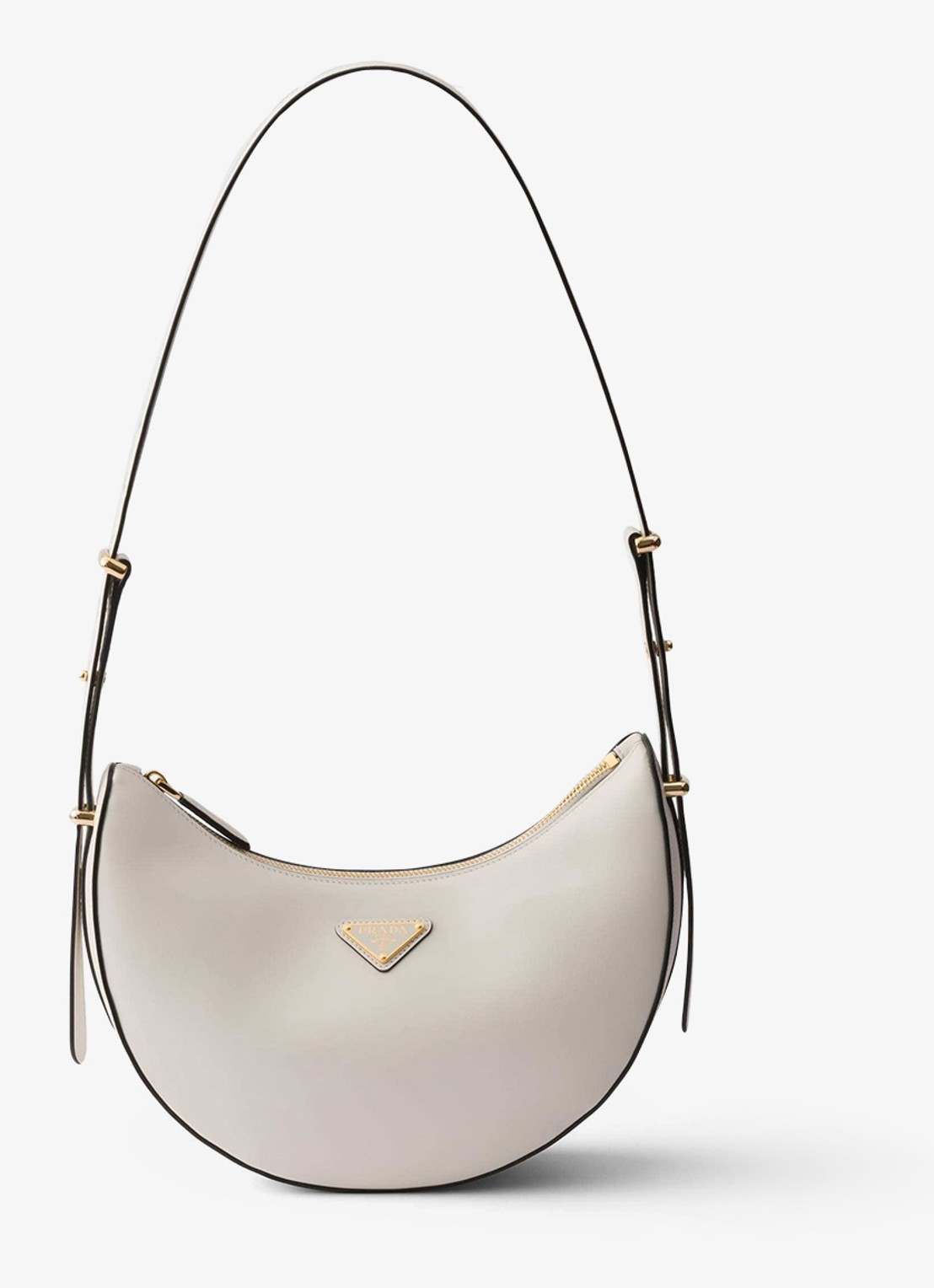Prada Arqué Small schoudertas van kalfsleer - voorkant 2 wit