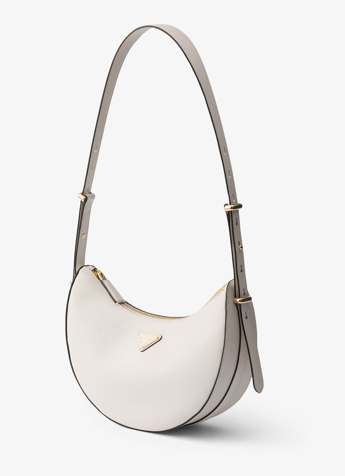 Prada Arqué Small schoudertas van kalfsleer - voorkant 3 wit