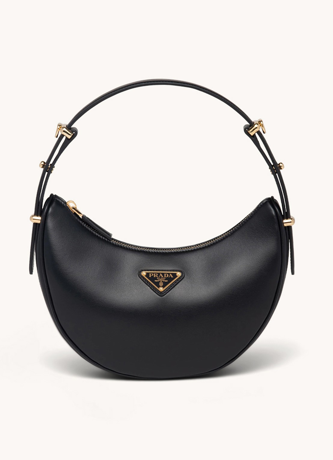 Prada Arqué Small schoudertas van leer - voorkant 5 zwart