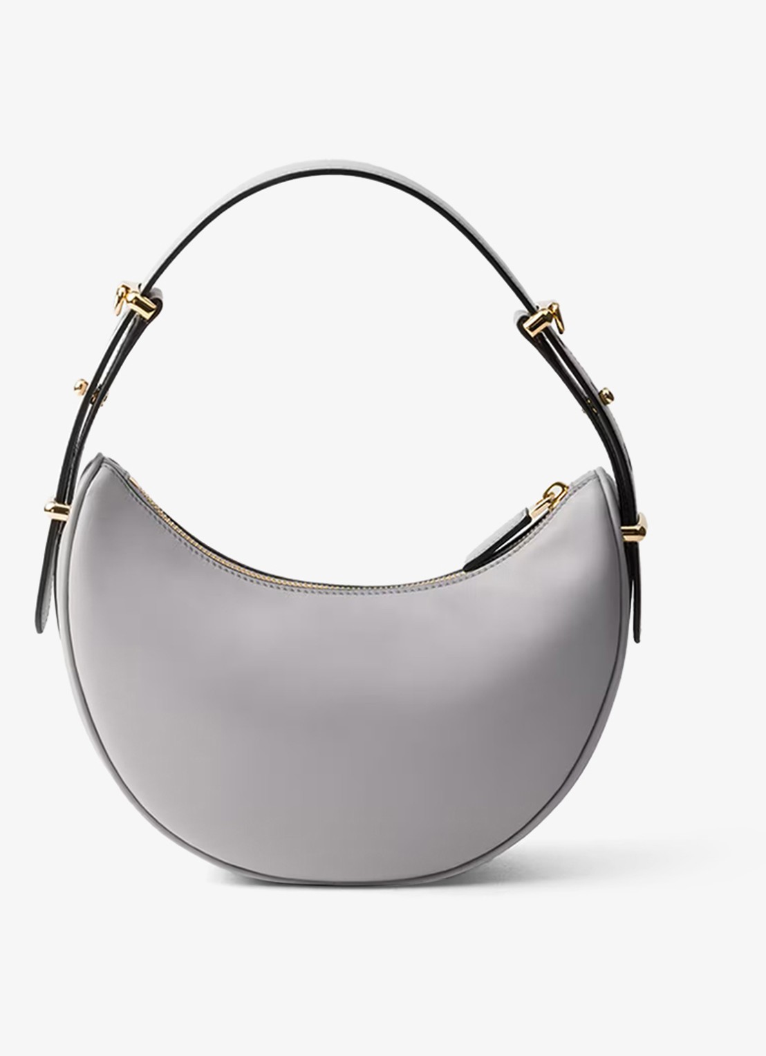 Prada Arqué Small schoudertas van leer - achterkant 6 grijs