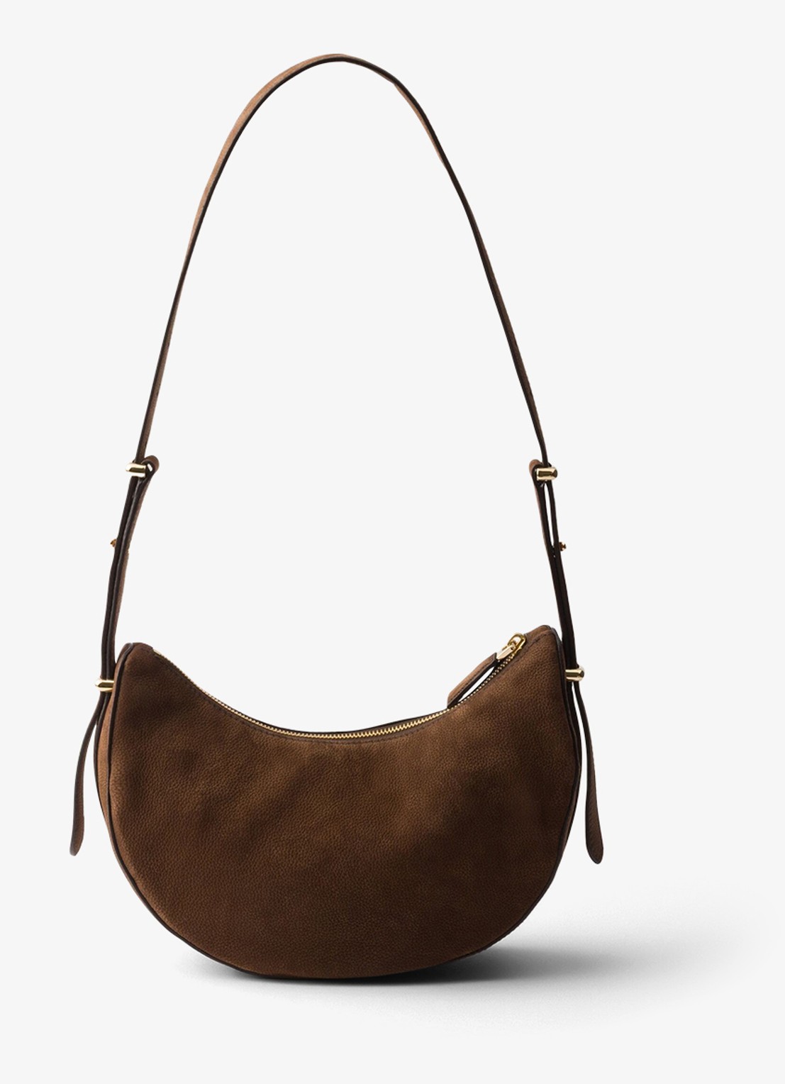 Prada Arqué Small schoudertas van nubuck - achterkant 3 bruin