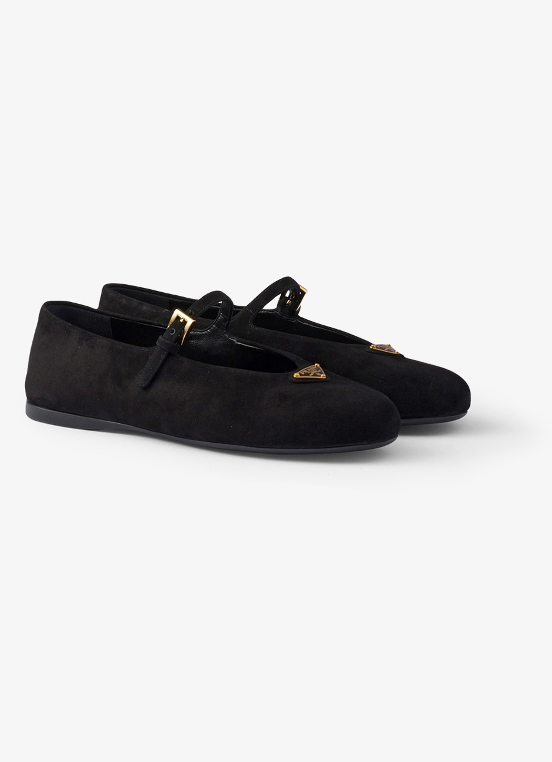Prada Ballerina van geitensuède - voorkant 3 zwart