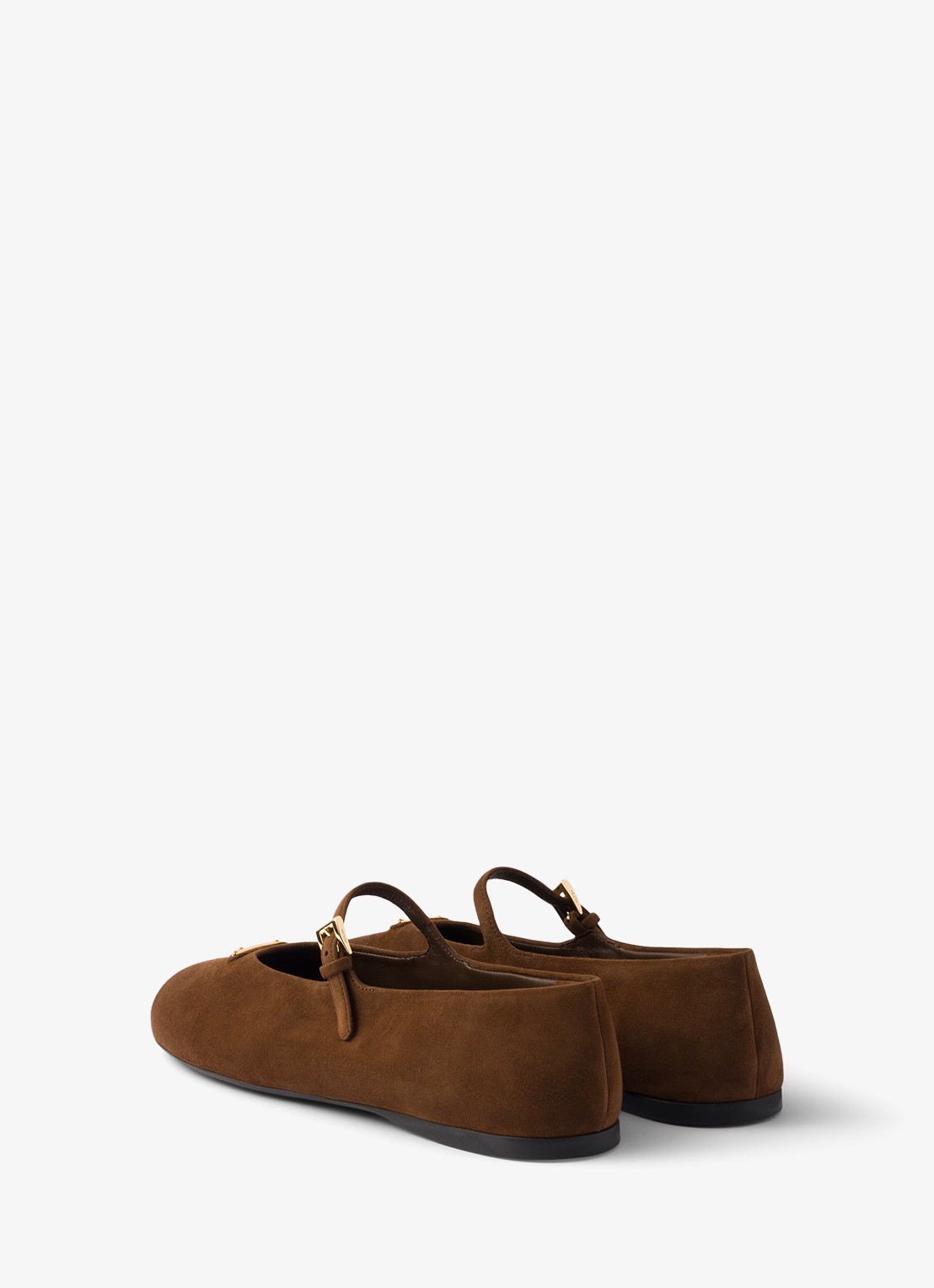 Prada Ballerina van geitensuède - achterkant bruin